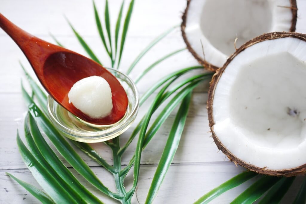 Jar of organic coconut oil, a natural remedy ingredient