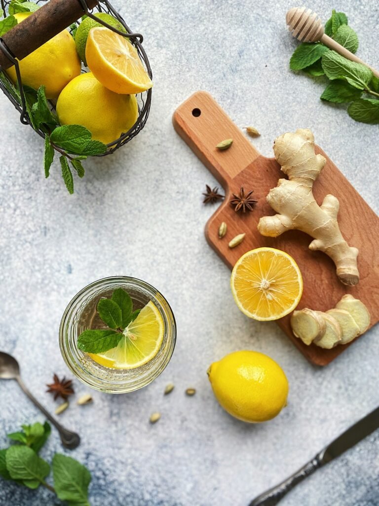 Cup of fresh ginger tea