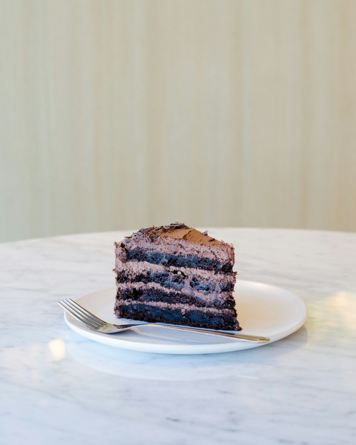 Slice of vegan chocolate cake