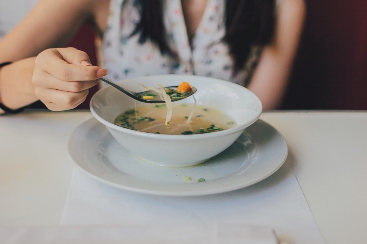 Bowl of vegan pumpkin soup