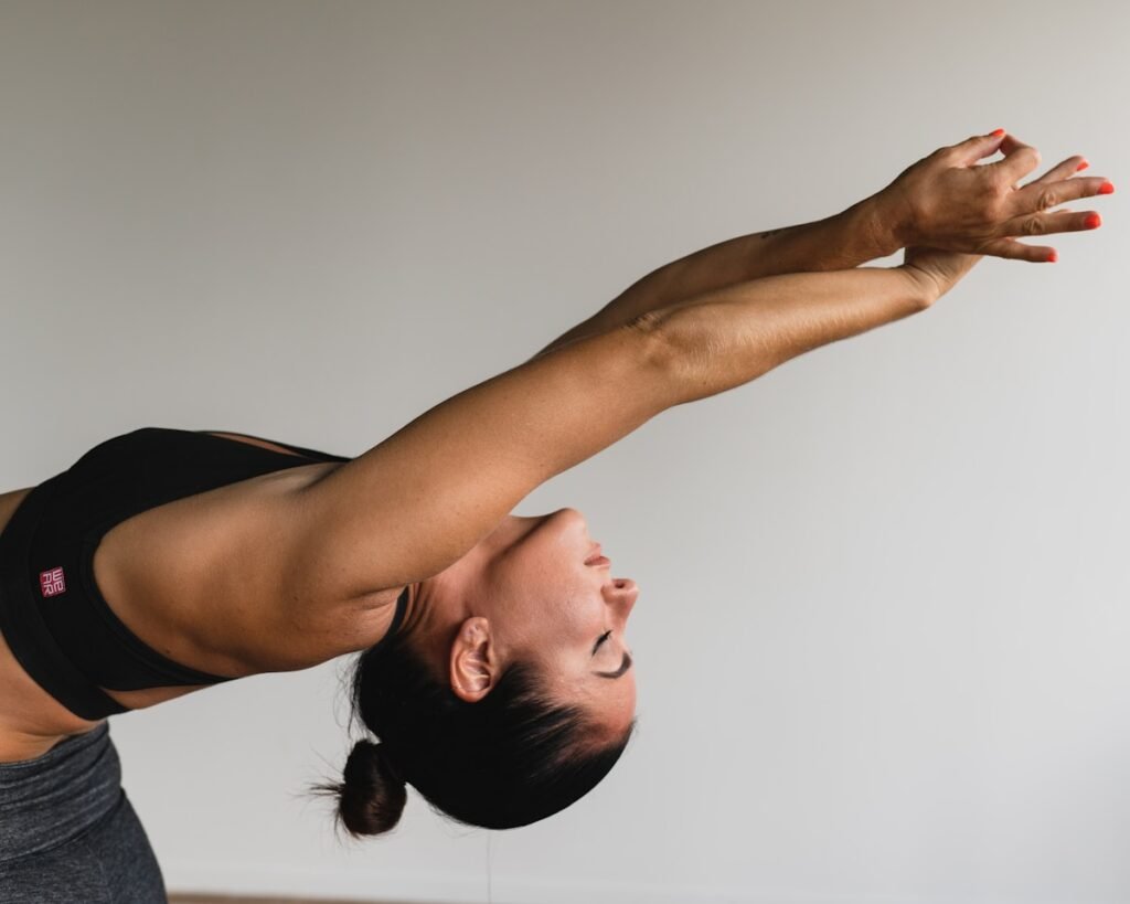 Woman doing a gentle yoga stretch